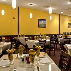 Swad Indian Restaurant Monona seating area showing electrical work