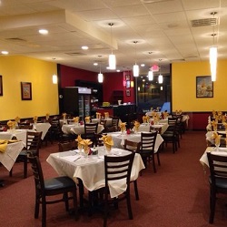 Swad Indian Restaurant Monona seating area showing electrical work