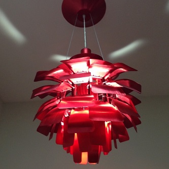 Residential electrical hanging red chandelier Madison area