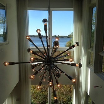 Zoom of  residential electrical hanging chandelier Madison area