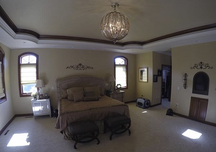 Residential electrical project bedroom chandelier Madison area