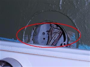 Example of electrical box not secured with wires hanging out