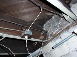 Example of old knob and tube wiring in a old building