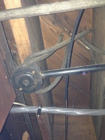 Example of old knob and tube wiring in the rafters of a old building
